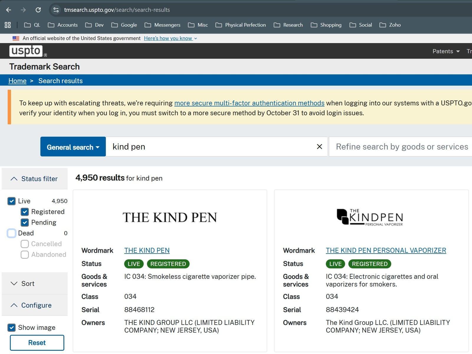 Kind Pen Trademarks