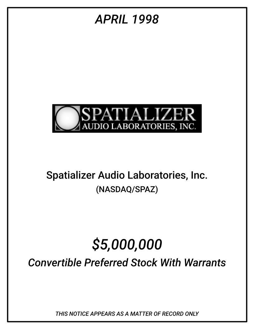 1998-04-SPAZ-Convertible-Preferred-Stock-With-Warrants