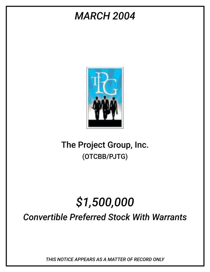 2004-03-PJTG-Convertible-Preferred-Stock-With-Warrants