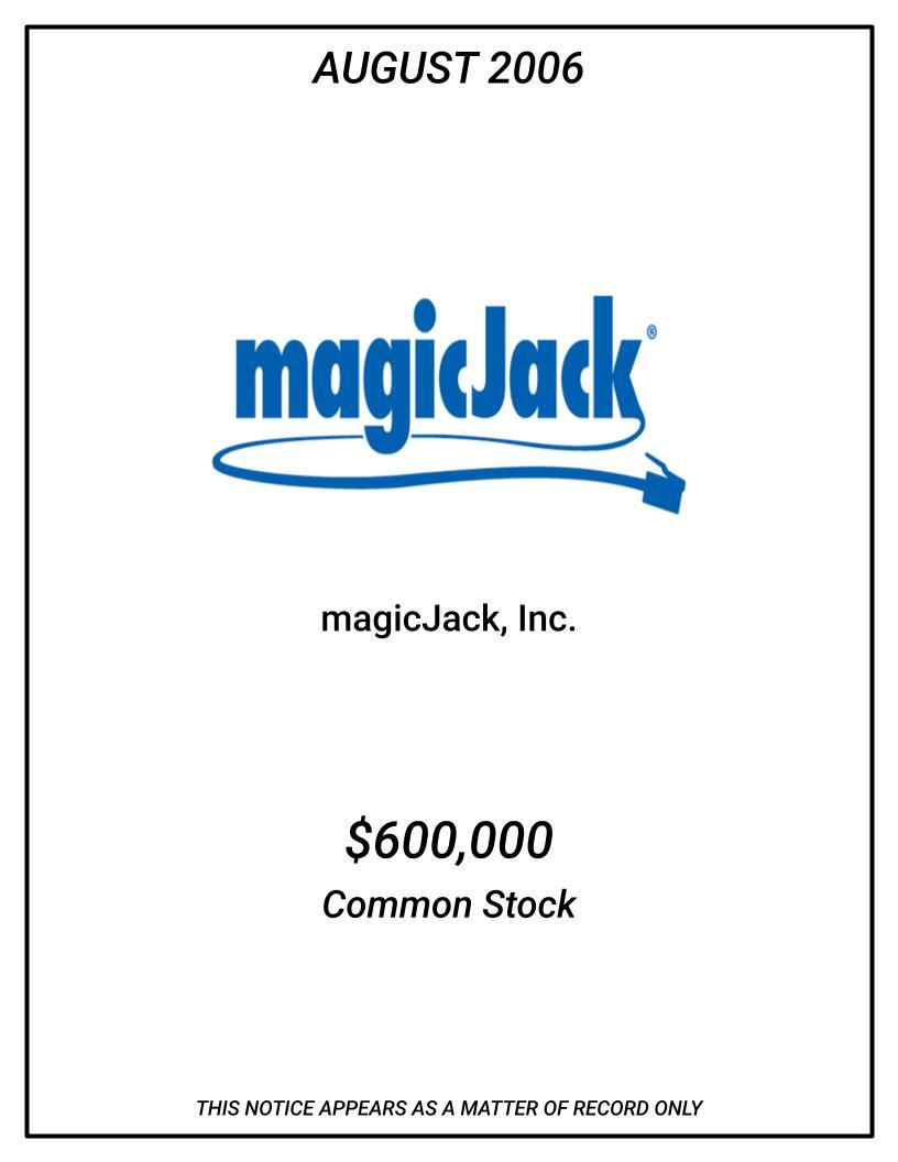 2006-08-MagicJack-Common-Stock