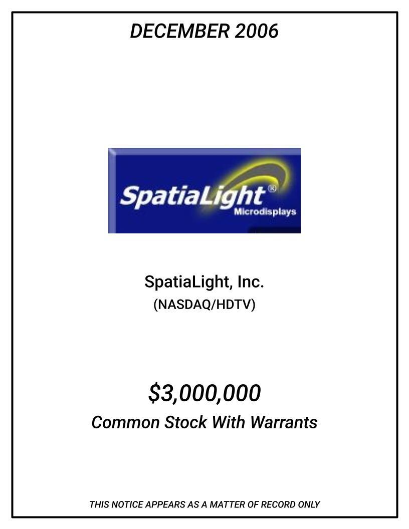2006-12-HDTV-Common-Stock-With-Warrants